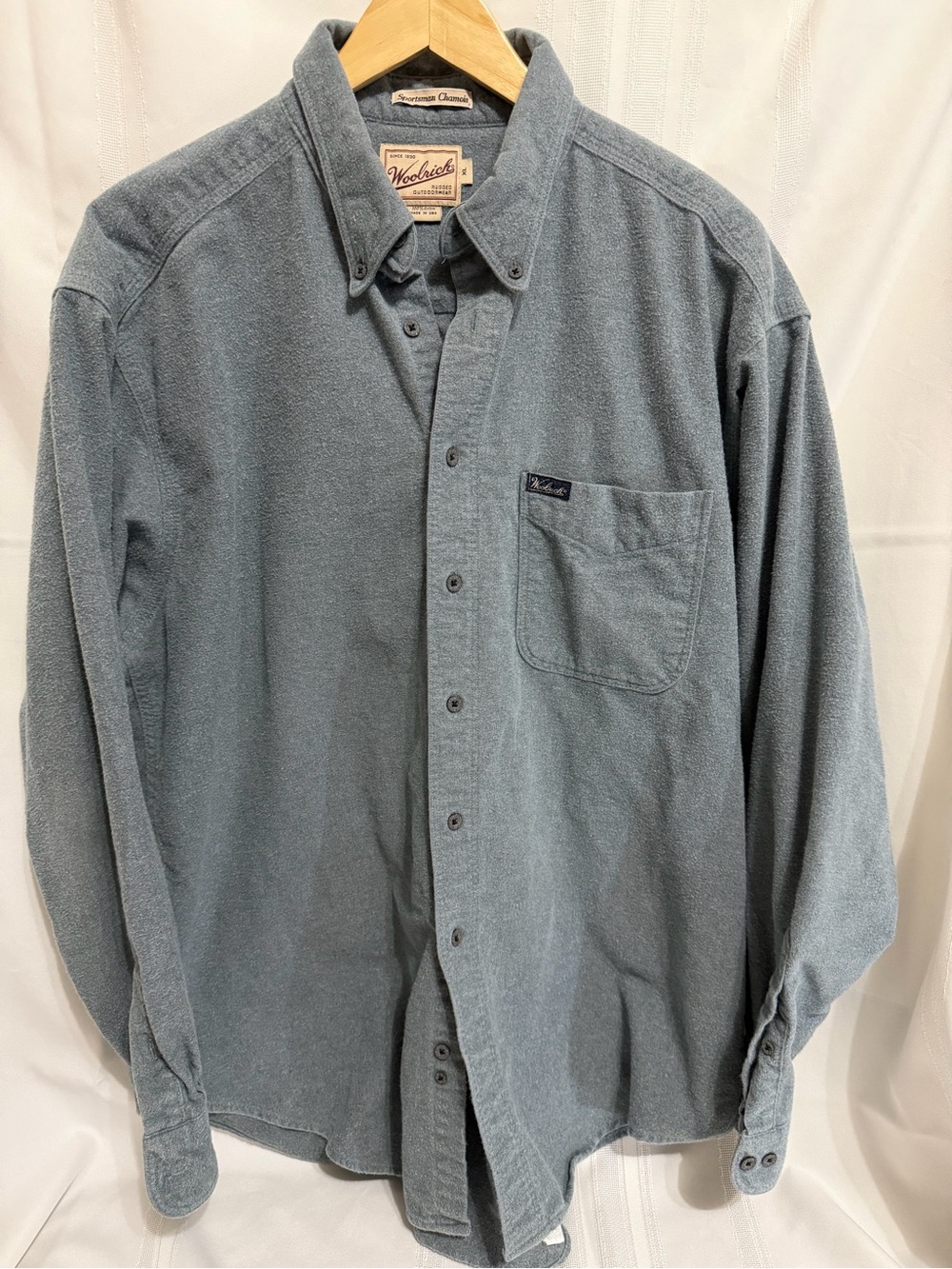 Woolrich Men's Vintage Heavy 100% Cotton Long Sleeve Shirt Sz Large USA